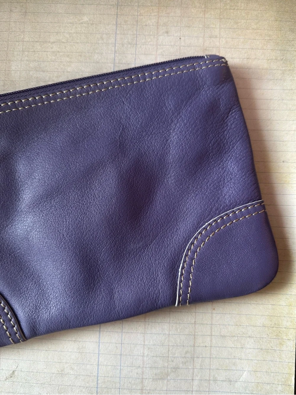 Levenger Zip Top Leather Wristlet